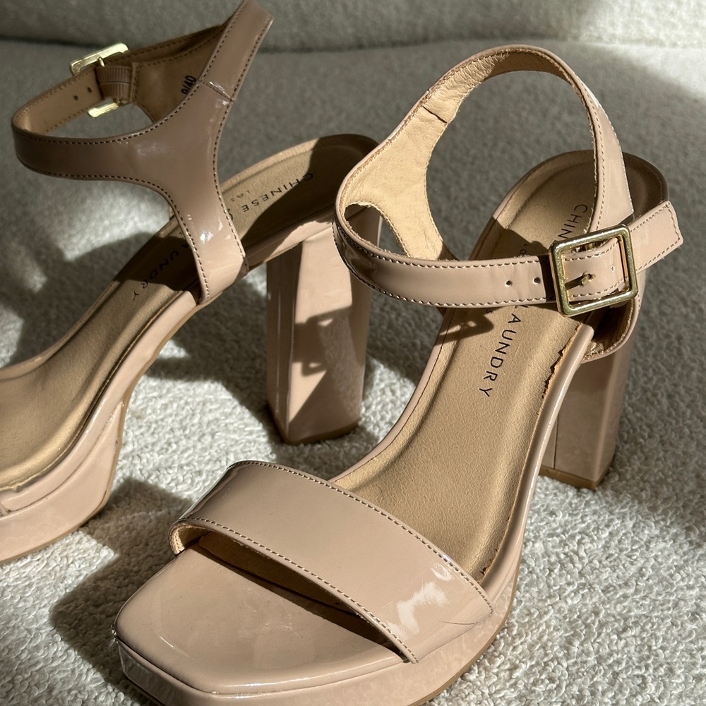 Chinese Laundry Nude Patent Heels